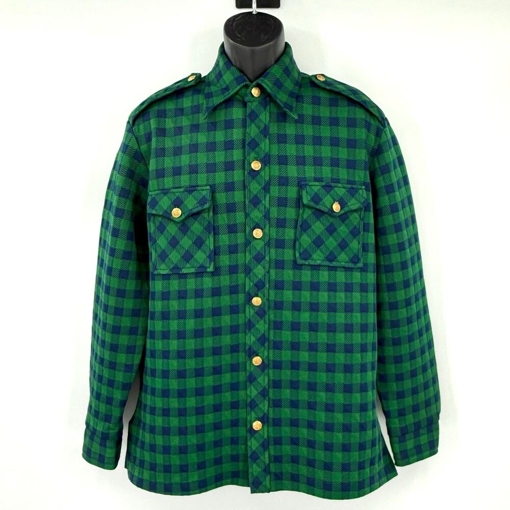 Vintage Donegal 1970’s Polyester Plaid Shirt Jacket Mens Size Large GROOVY Retro
